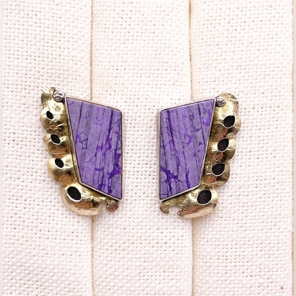 925 Sterling Silver Jewelry - Charoite 925 Sterling Silver Earrings